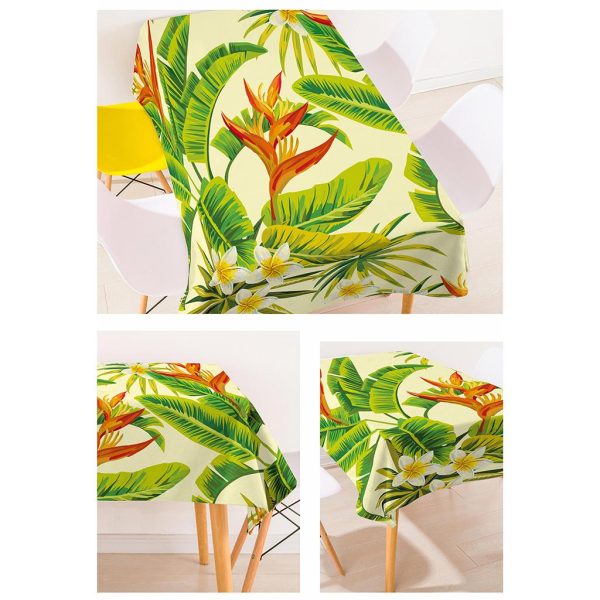 Max Tropical Plants Crane Printed Tablecloths Waterproof Polyester 140*260CM P Online now