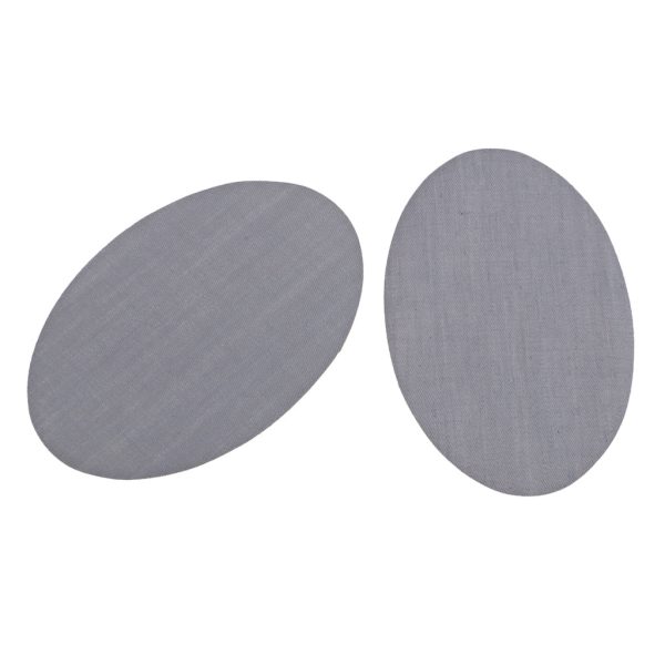 Max 1 Pair Oval Iron Sew On Patches Elbow Knee Repair Sewing Applique Grey Fashion