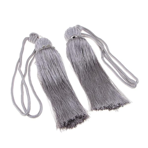 Max 1 Pair Hanging Ball Curtain Tieback Tassels Sewing Supplies DIY Silver Gray on Sale